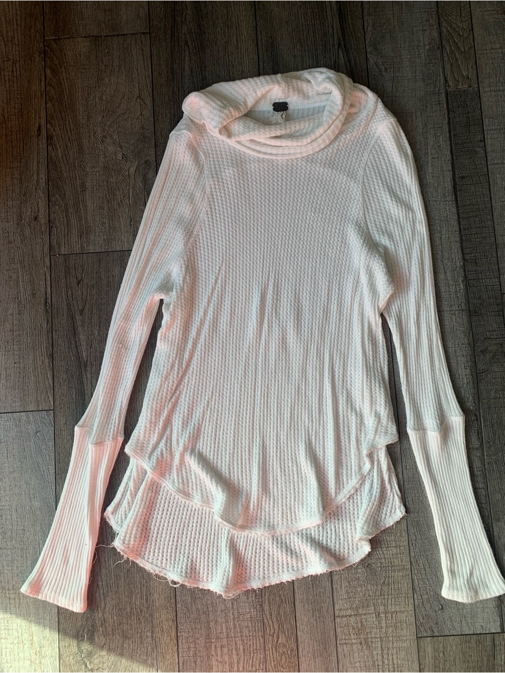 We The Free Waffle Cowl Neck Pullover